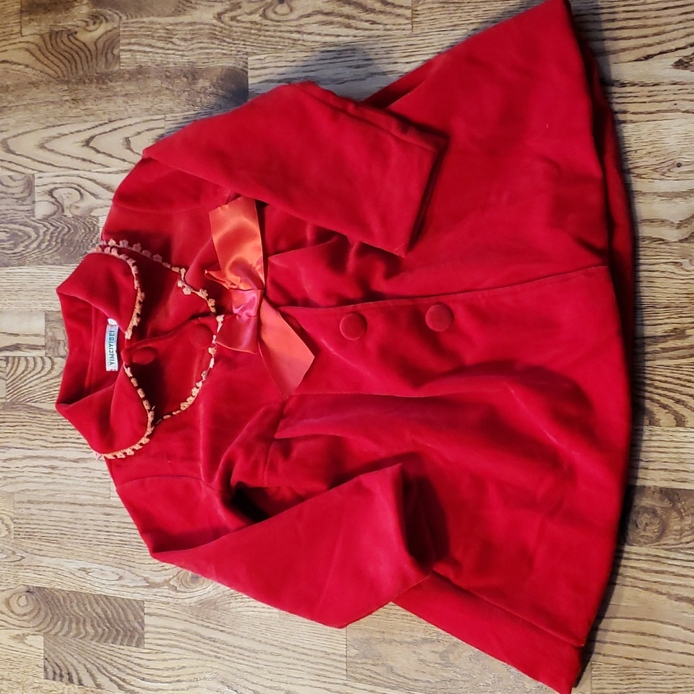 (10) Yimeiyibei 140cm Youth Girl's Velvet Pwa Coat Fancy Luxury Special Occasion
